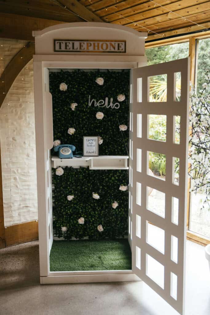 Walk In Telephone Box Wedding Decor